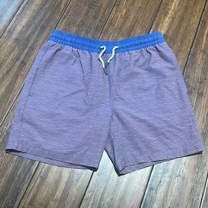 Fair Harbor Boys Youth Swim Trunks Bayberry Red Waves Kids X-Large